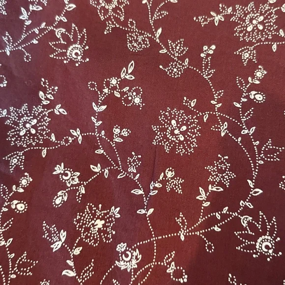 MADEWELL Puff Sleeve Floral Blouse Size L Burgudy Boho Fall top cottagecore - Picture 4 of 8